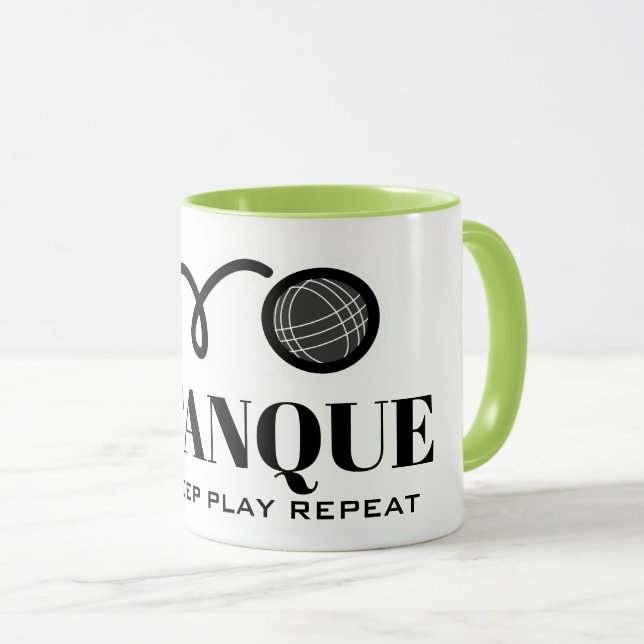 Upprepa Pétanque lustiga bules-kaffet i sömnen Mugg (Framsida höger)