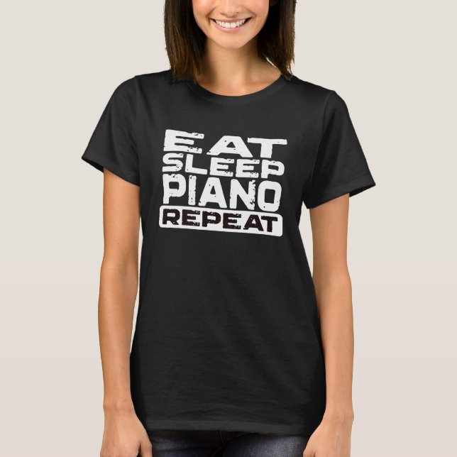 Upprepa PIANO i viloläge T Shirt (Framsida)