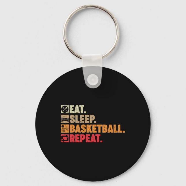Upprepa pojkens basketboll Pl Nyckelring (Framsida)