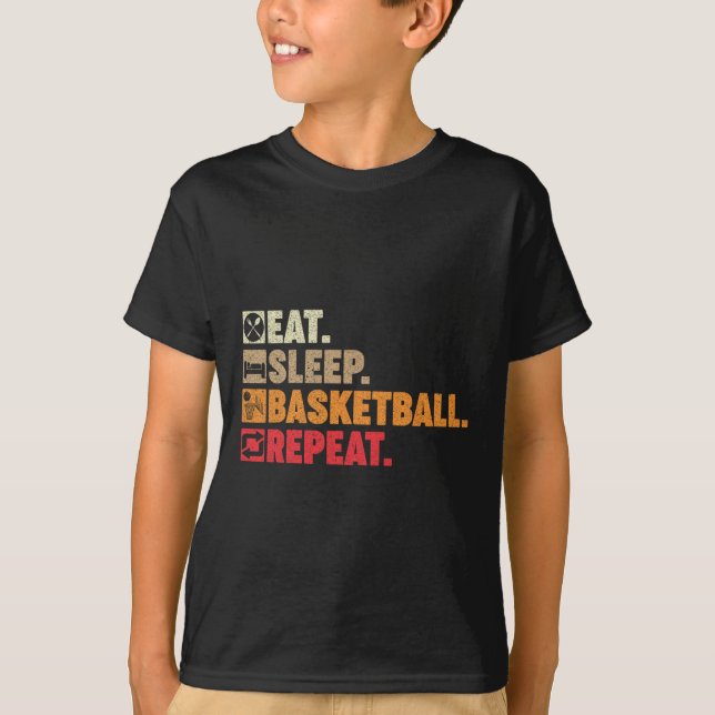 Upprepa pojkens basketboll Pl T Shirt (Framsida)