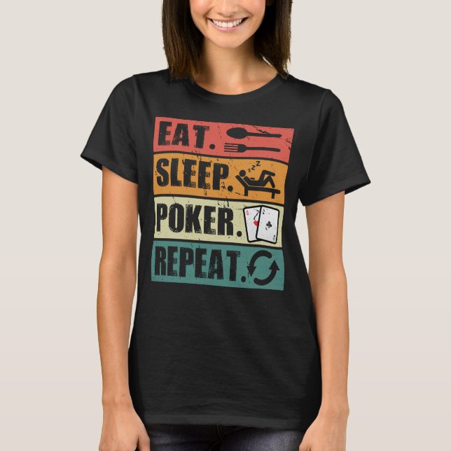 Upprepa Poker Älskare T Shirt (Framsida)