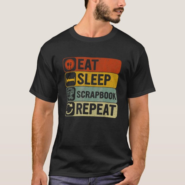 Upprepa Retro 60-sekundersskrapbok i viloläge T Shirt (Framsida)