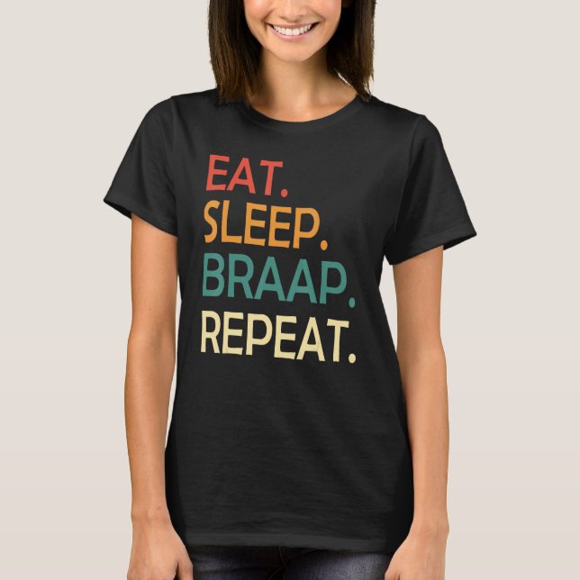 Upprepa Retro Dirt Bike Motocross R T Shirt (Framsida)