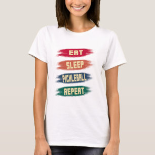 Upprepa Retro Pickleballer i viloläge T Shirt