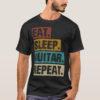 Upprepa Retro-Vintage Guitarist län T Shirt