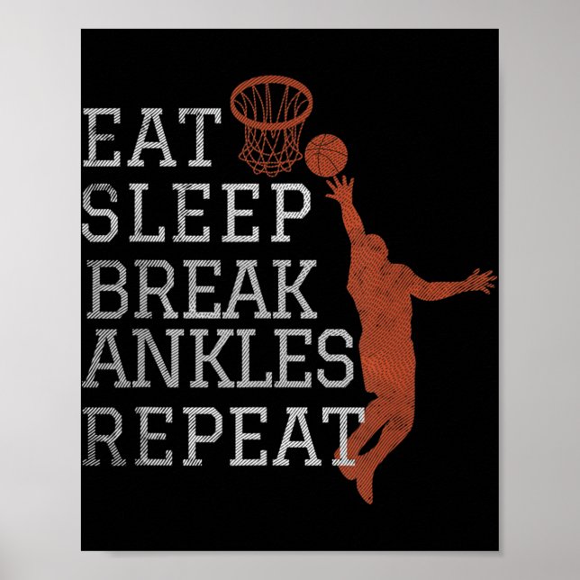 Upprepa Roligt för basketboll för viloläge Poster (Framsidan)