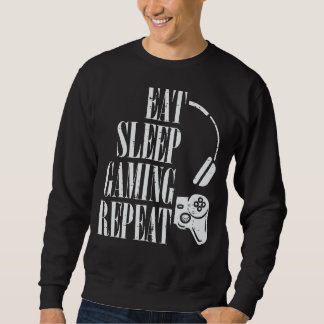 Upprepa roligt spel för gamer Boys Kids Todd Lång Ärmad Tröja