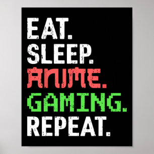 Upprepa roligt spel på gamer Anime Vi Poster