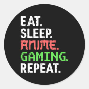 Upprepa roligt spel på gamer Anime Vi Runt Klistermärke