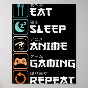Upprepa Roligten Otaku Gamer Poster