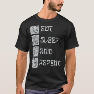 Upprepa RPG-matchning för spel-MMO för Eat-viloläg T Shirt