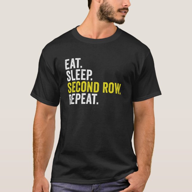 Upprepa rugby på andra raden i viloläge t shirt (Framsida)