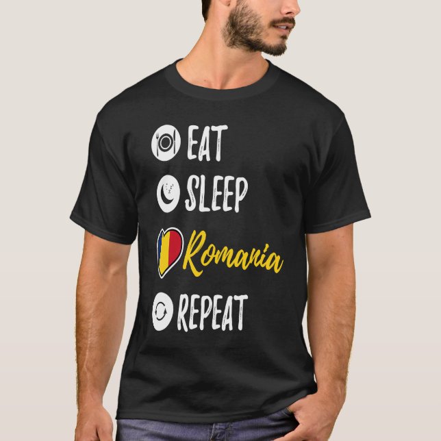Upprepa Rumänien i viloläge T Shirt (Framsida)