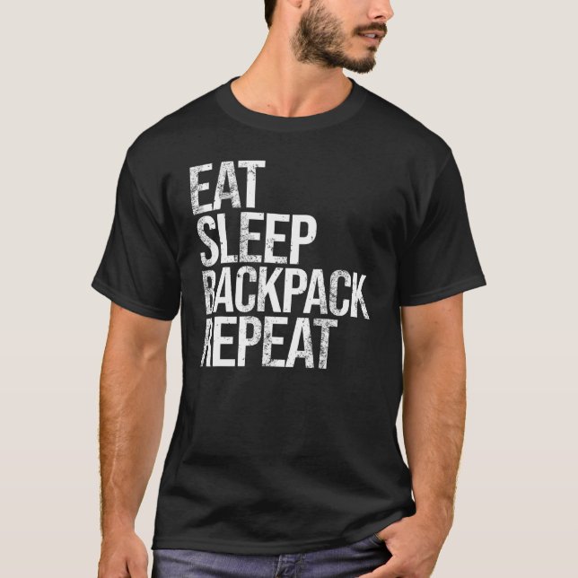 Upprepa ryggsäck för strömsparläge t shirt (Framsida)
