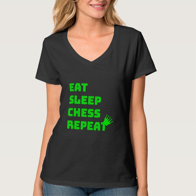 Upprepa schack-Klubb för viloläge T Shirt (Framsida)