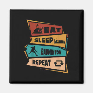 Upprepa Shuttle Retro Badminton Play Magnet