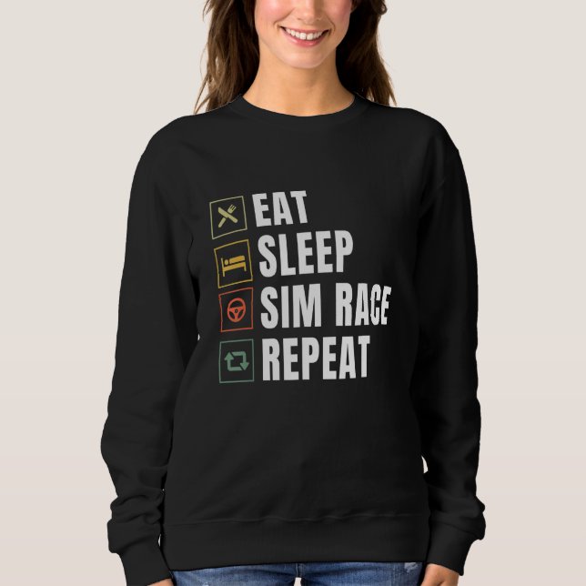 Upprepa Sim Racer med viloläge Tävling Upprepa Sim T Shirt (Framsida)