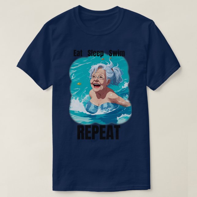 Upprepa simma för sömn t shirt (Design framsida)