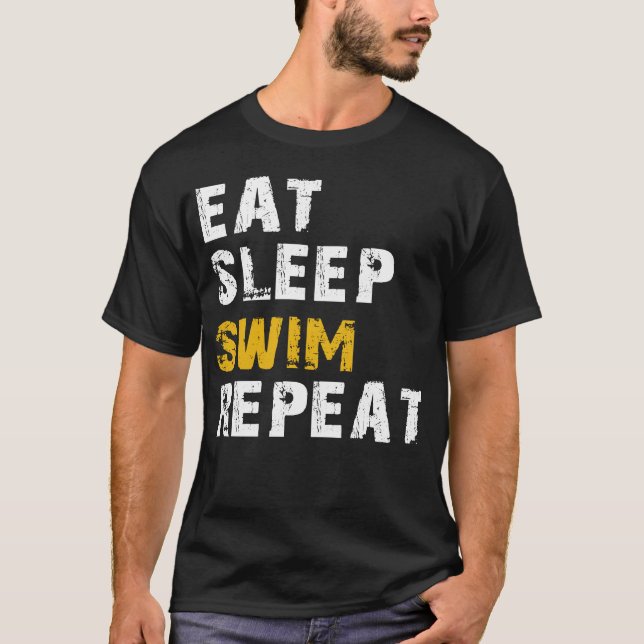 upprepa simma för strömsparläge t shirt (Framsida)