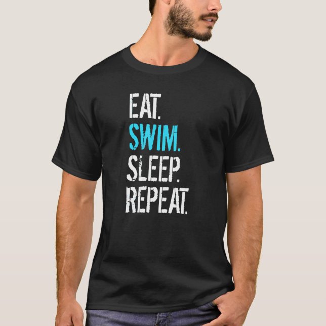 Upprepa simning av Simma i viloläge T Shirt (Framsida)