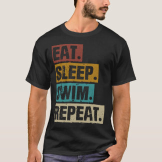 Upprepa simning av Vintage med Retro-Simma i vilol T Shirt