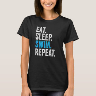 Upprepa simning av Vintage med viloläge Simma med T Shirt