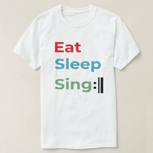 Upprepa Sjungan i viloläge, musiken i singer-choir T Shirt (Design framsida)