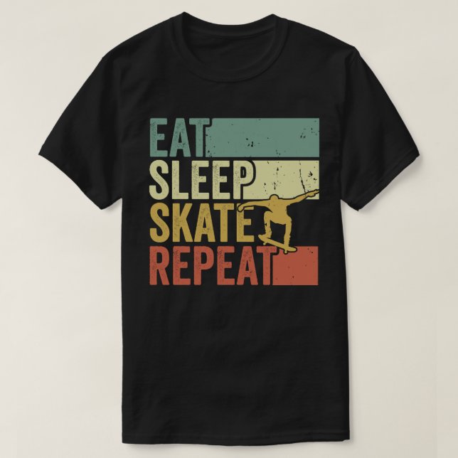Upprepa Skateboard med matat viloläge T Shirt (Design framsida)