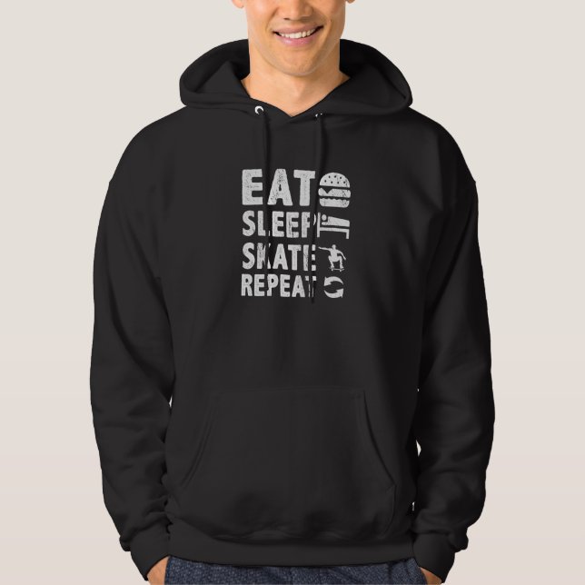 Upprepa Skateboard Skateboarding Sk Hoodie (Framsida)