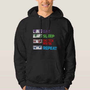 Upprepa Sketching Funny Anim Hoodie