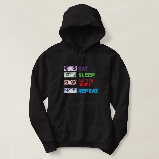 Upprepa Sketching Funny Anim Hoodie (Design framsida)