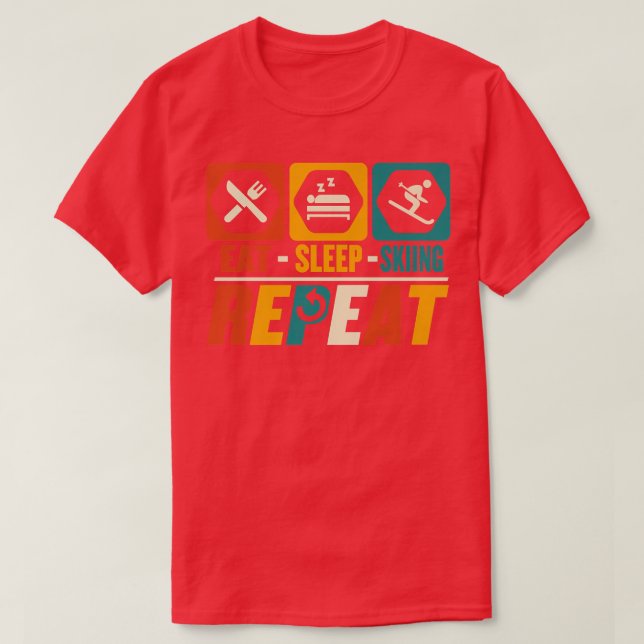 Upprepa Ski Skier Snowboarding Sn T Shirt (Design framsida)