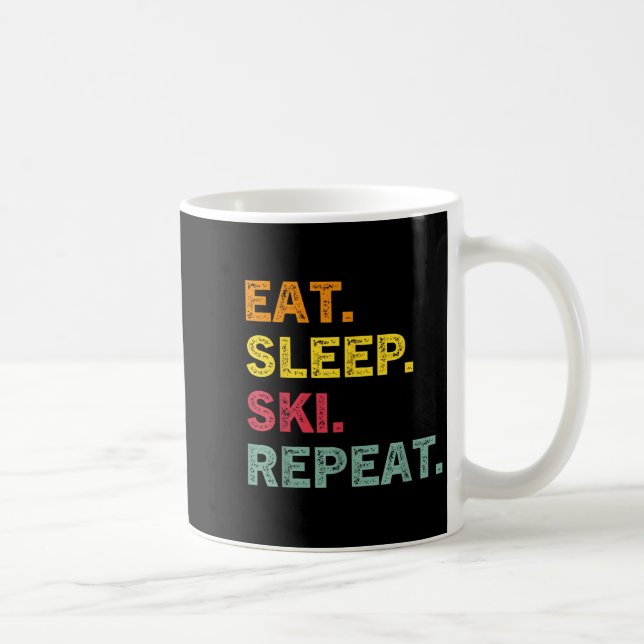 Upprepa Ski Winter-Helgdag för viloläge för könsha Kaffemugg (Höger)