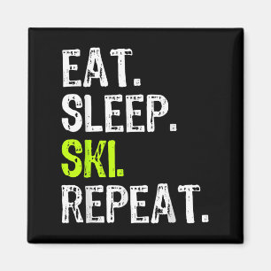 Upprepa Skier Älskare Funny Magnet