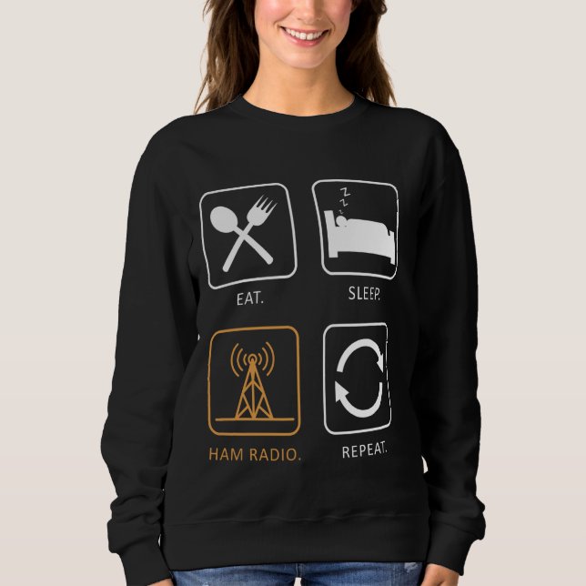 Upprepa skräp för strömsparläge - ham-radioantenn t shirt (Framsida)