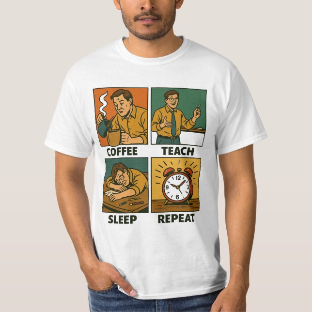 Upprepa slammet för kaffeslucka t shirt (Framsida)