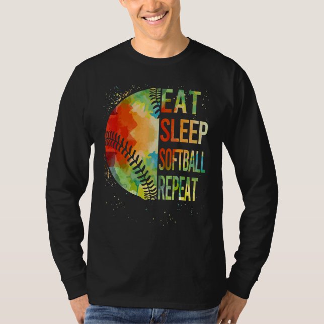 Upprepa Softball Catcher Pitcher Youth Te T Shirt (Framsida)