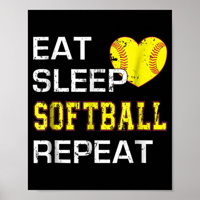 Upprepa Softball-upphettning Softball Softball Poster (Framsidan)