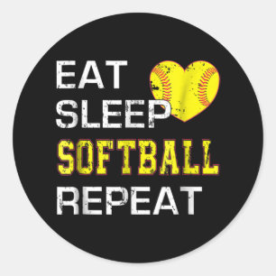 Upprepa Softball-upphettning Softball Softball Runt Klistermärke