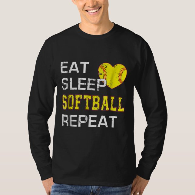 Upprepa Softball-upphettning Softball Softball T Shirt (Framsida)