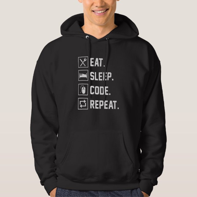 Upprepa Software för kodprogram för viloläge De Hoodie (Framsida)