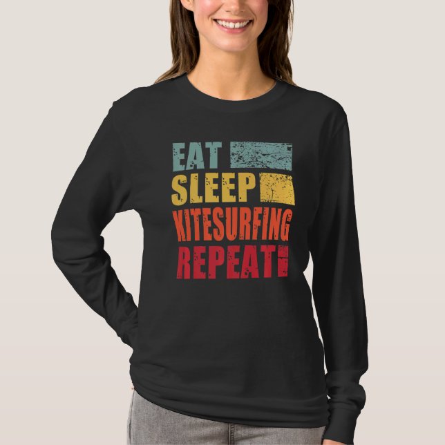 Upprepa sömn Kite Surfing T Shirt (Framsida)