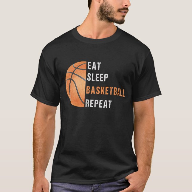 Upprepa sömnbasket t shirt (Framsida)