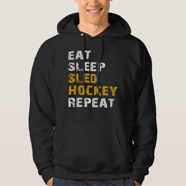 upprepa sömnslunga hockey hoodie (Framsida)