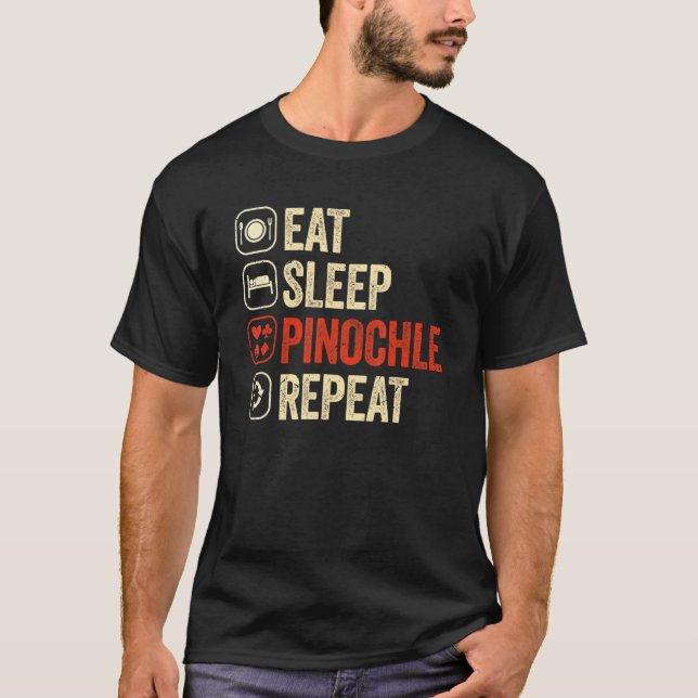 Upprepa spel för spel för Pinochle-strömsparläge T Shirt (Framsida)