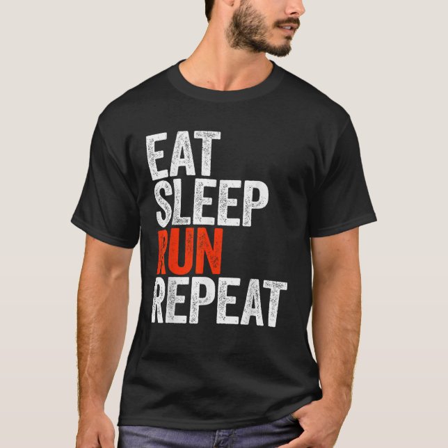 Upprepa Springer för Eat-viloläge i Springa T Shirt (Framsida)