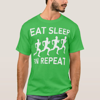 Upprepa Springer med Eat Ssov Springa Marathon Run T Shirt
