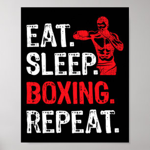 Upprepa start av viloläge med Boxing Player Funny Poster