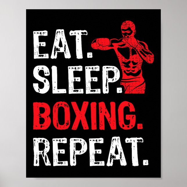 Upprepa start av viloläge med Boxing Player Funny Poster (Framsidan)