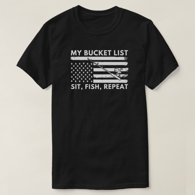 Upprepa stillastående fisk | Isfiske T Shirt (Design framsida)